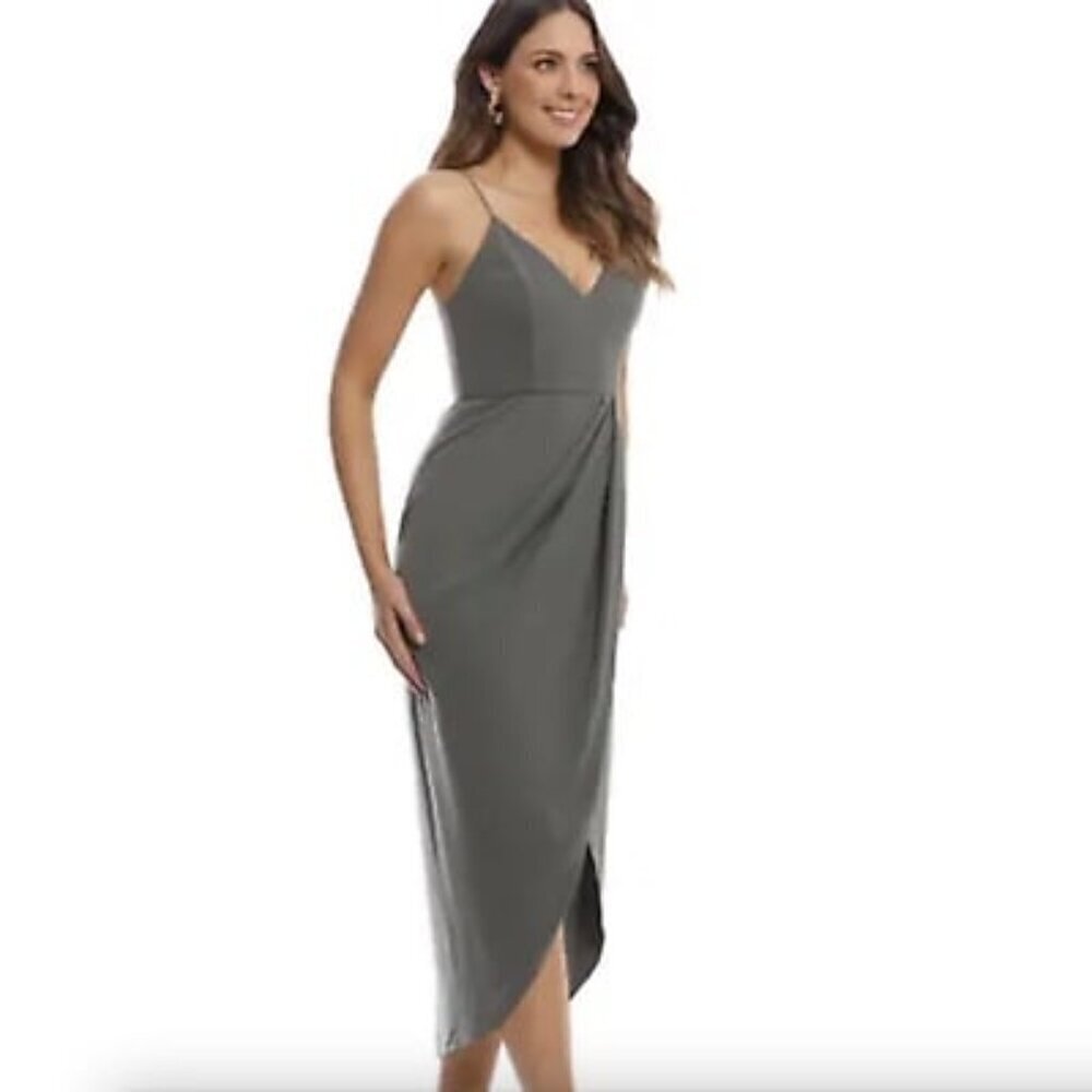 Shona Joy - Core Cocktail Dress gray.  Bridesmaid cocktail mini dress.